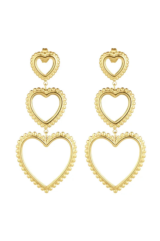 Graceful heart earrings gold