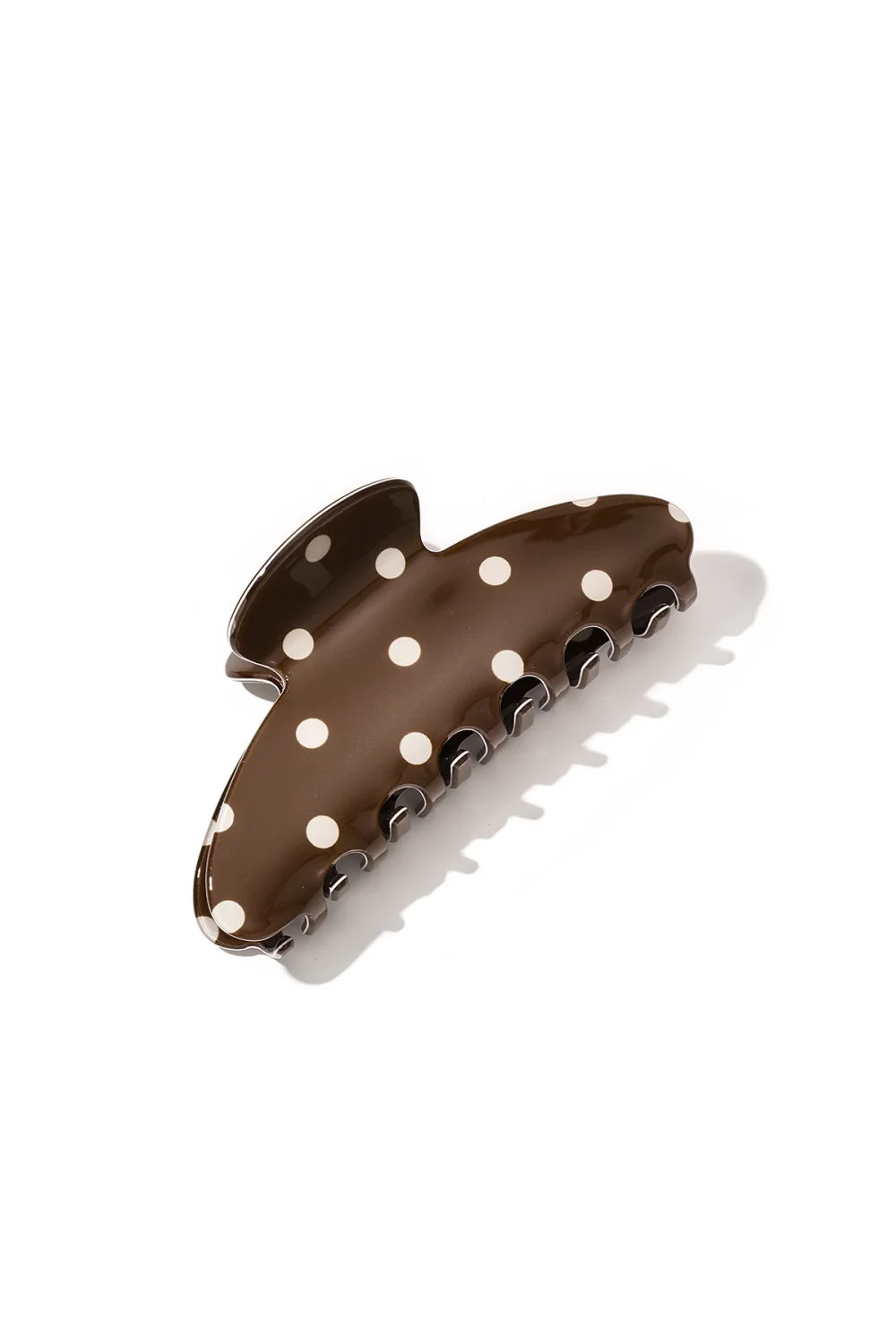 Haarclip big dots brown