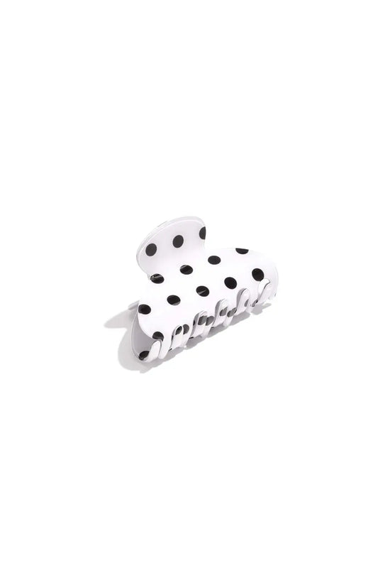 Hairclip polka dot white