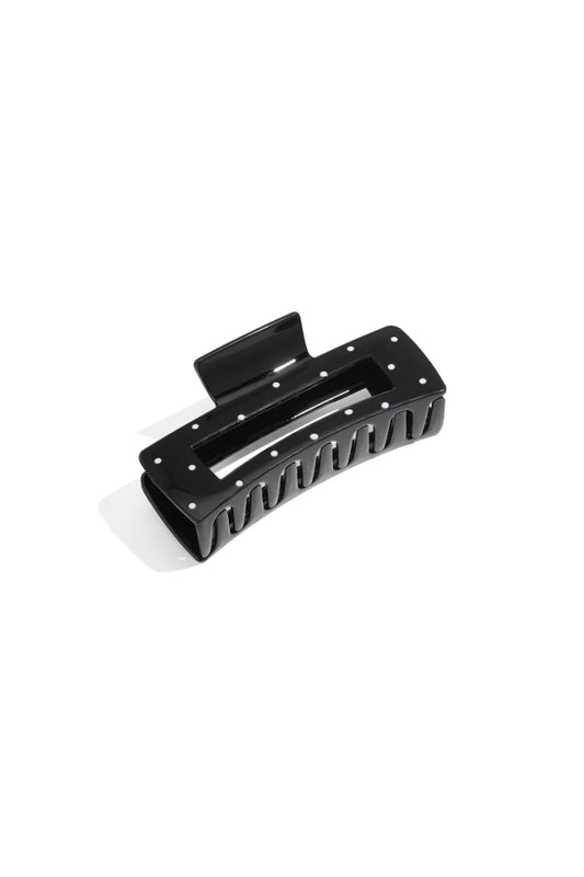Haarclip smal dots black
