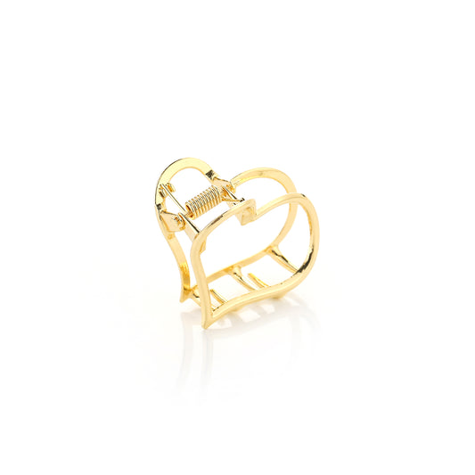 hairclip small love heart gold