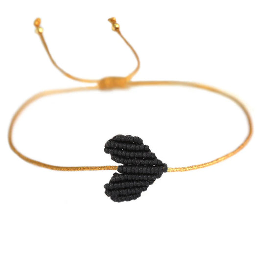 Heart bracelet black