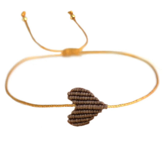 Heart bracelet brown