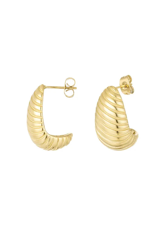 Half croissant earrings gold