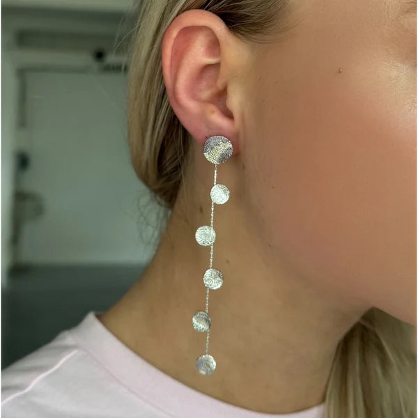 Hanging dots earrings silver