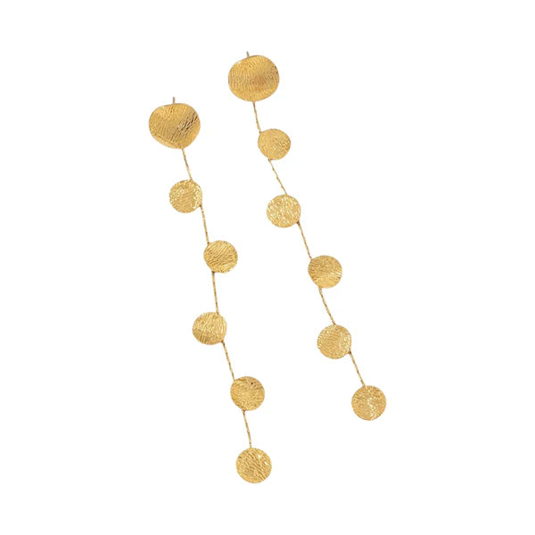 Hanging dots earrings gold