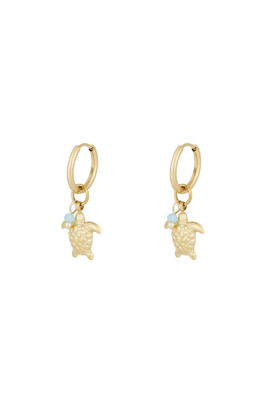 Happy turtle earring gold