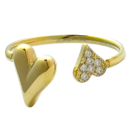 Hart ring strass gold