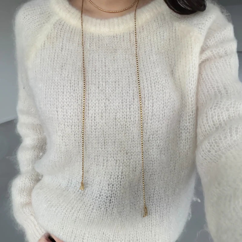 Hawk necklace long gold