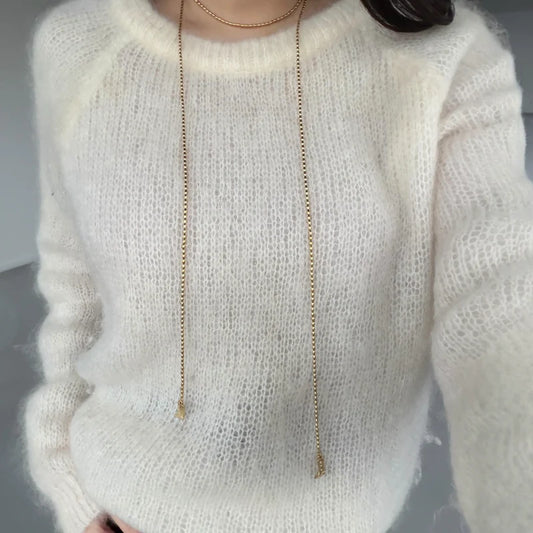 Hawk necklace long gold