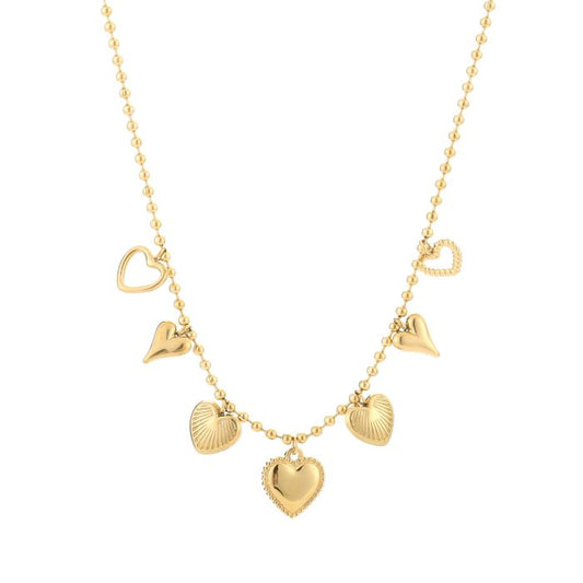 Heart charm necklace gold