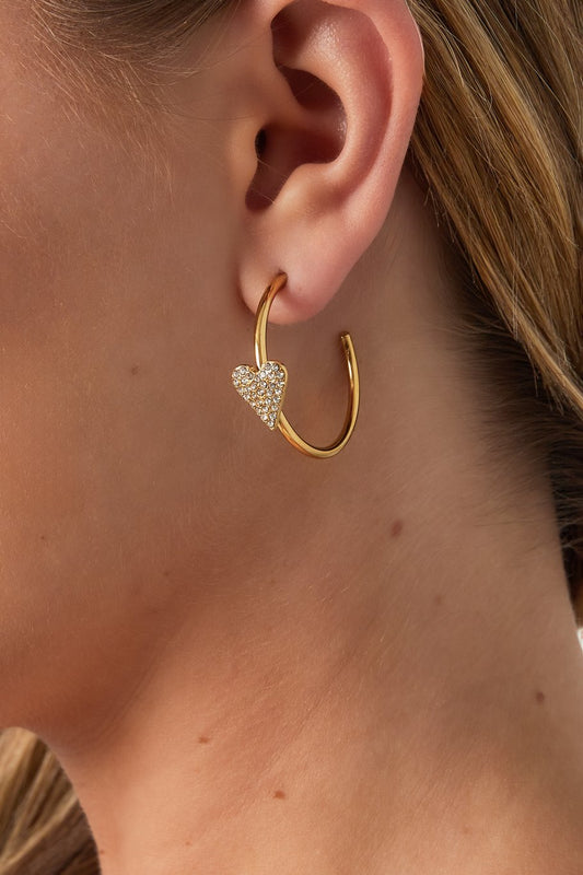 Heart hoop earrings gold