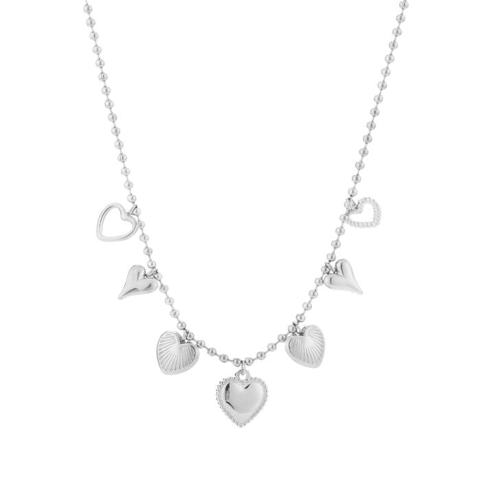 Heart charm necklace silver