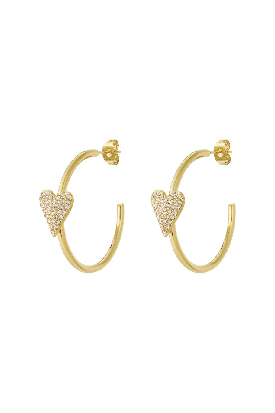Heart hoop earrings gold