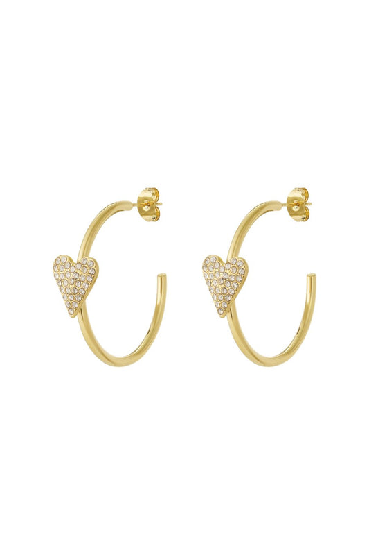 Heart hoop earrings gold