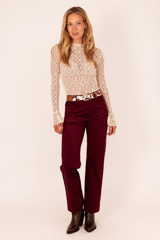 Lace top taupe