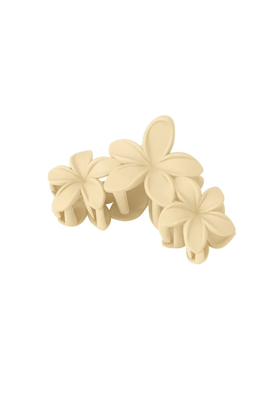 Large flowers hair clip beige