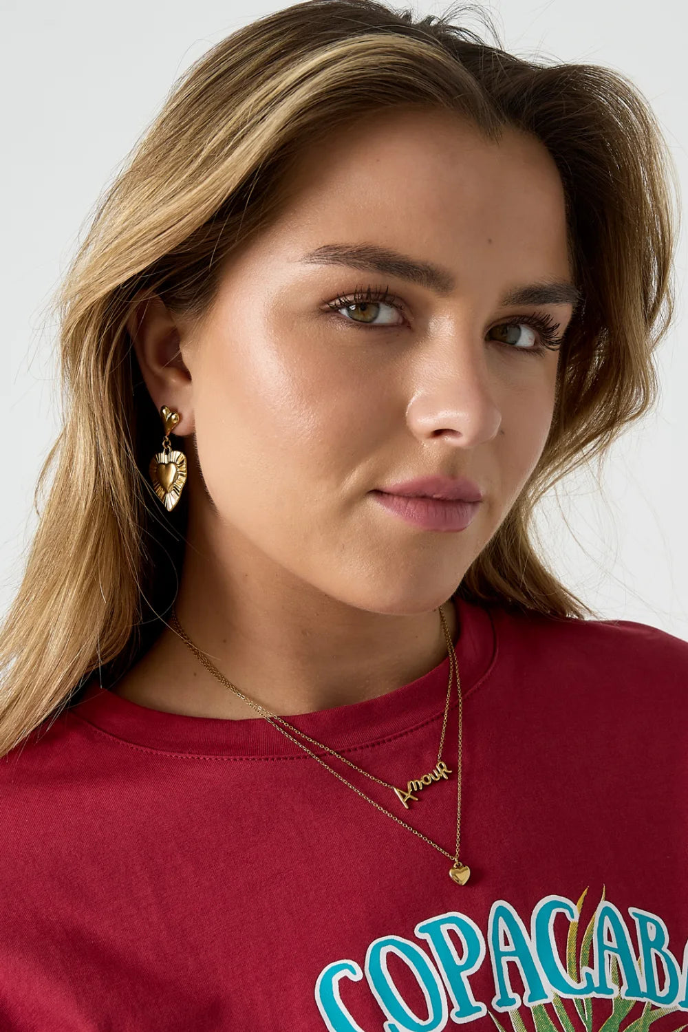 Layered necklace amour gold