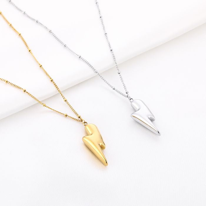 Lightning necklace silver