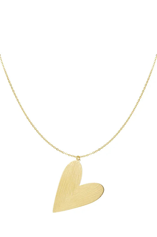 Long heart necklace gold