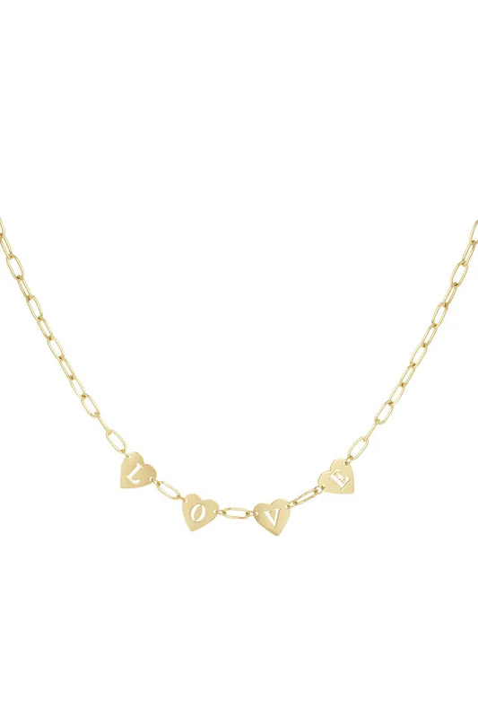 Loving link necklace gold