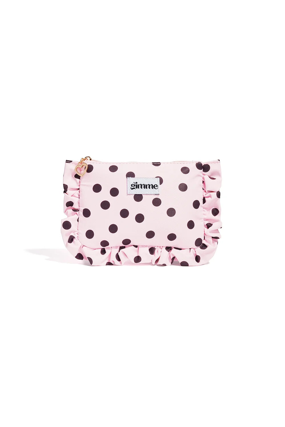 makeup bag polka pink