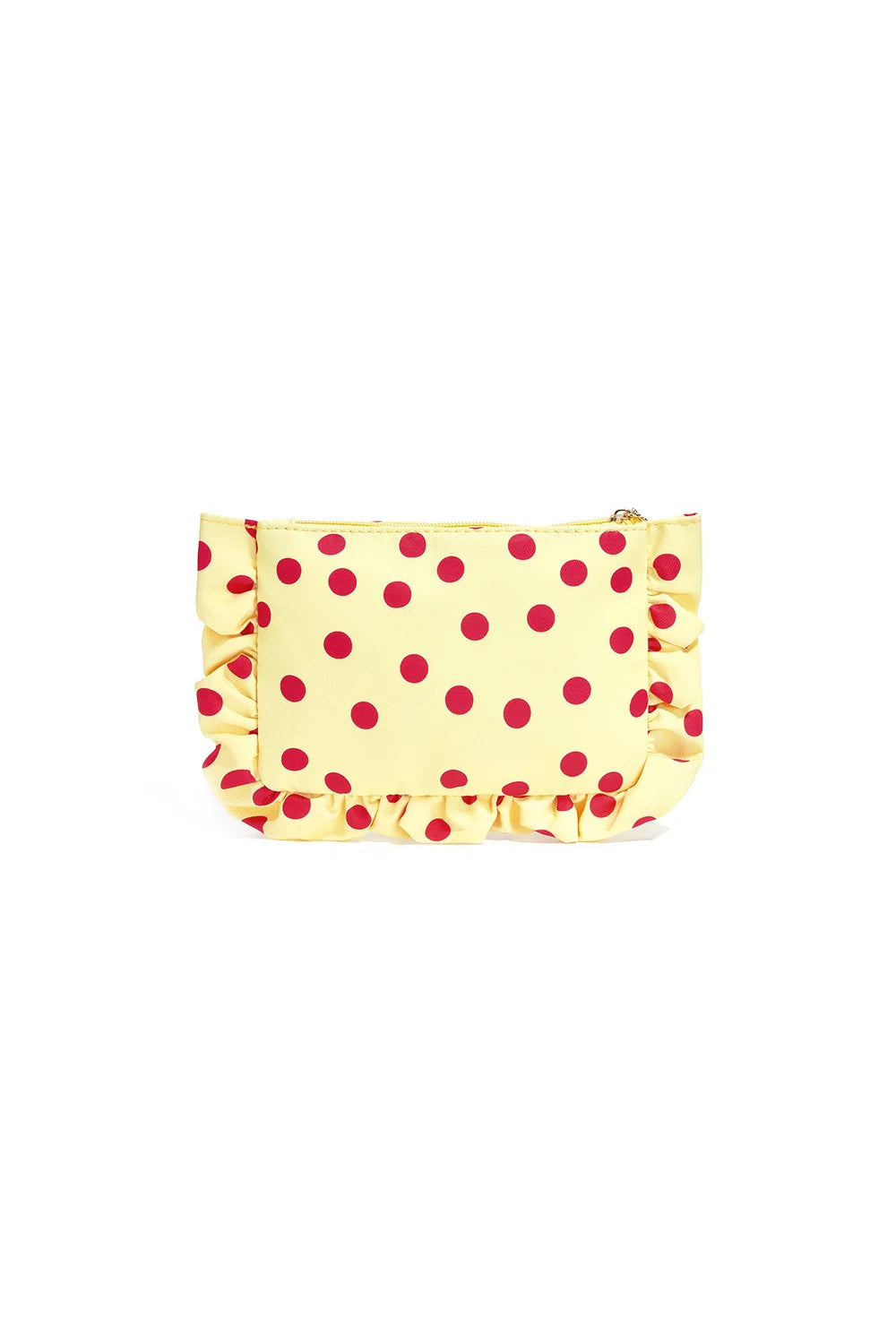 makeup bag polka yellow