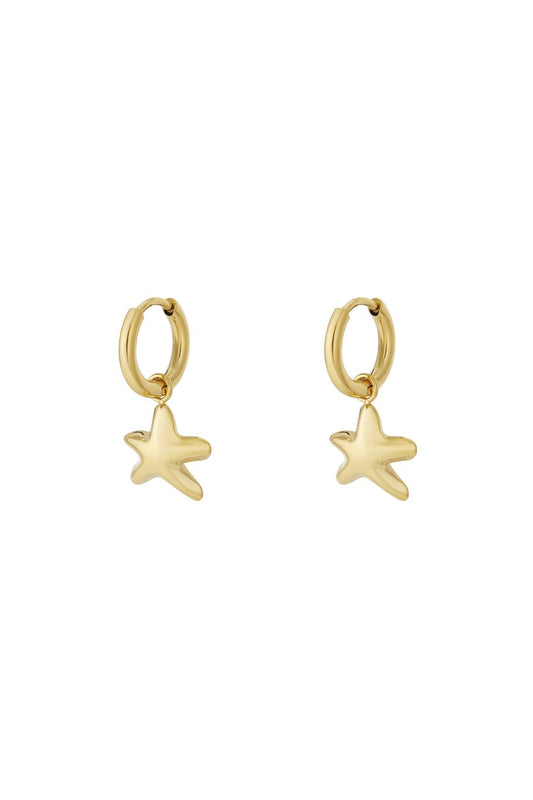 Mini seastar earrings gold
