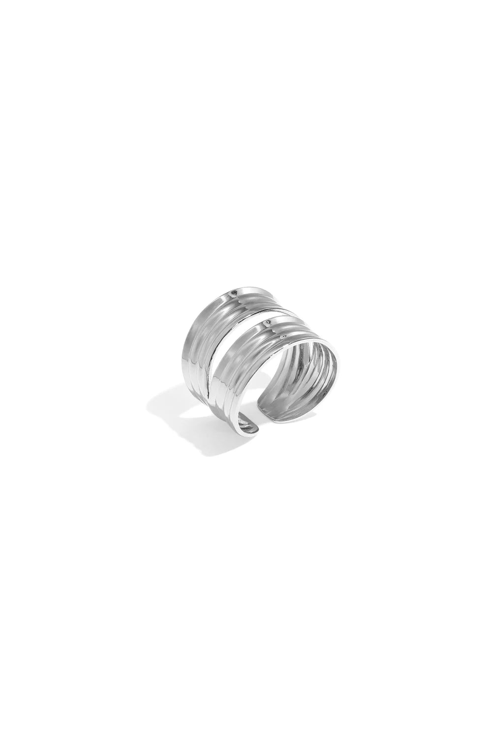 Multi layered ring silver