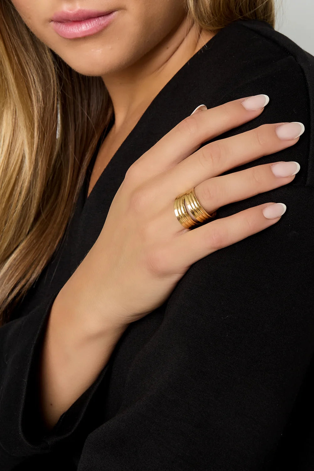 Multi layered ring silver