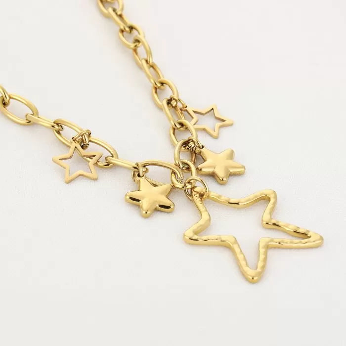 Necklace charms star XL gold