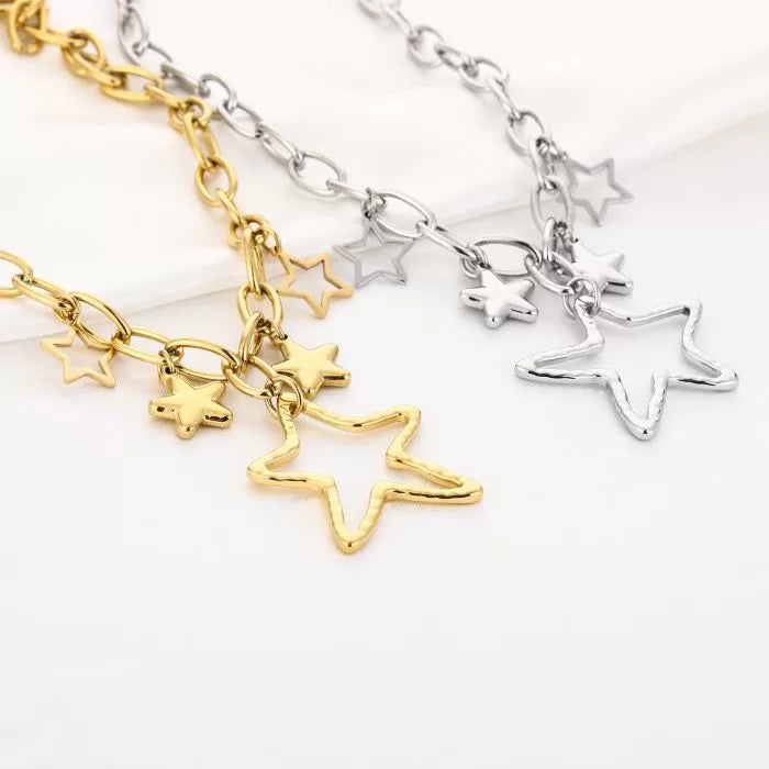 Necklace charms star XL gold