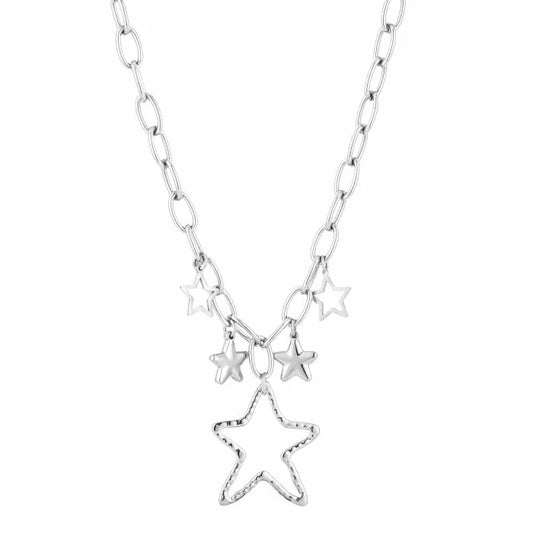 Necklace charms star XL silver