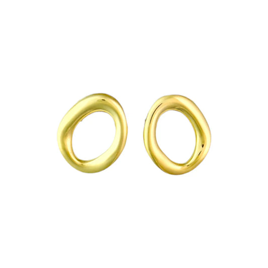 Open circle earrings gold