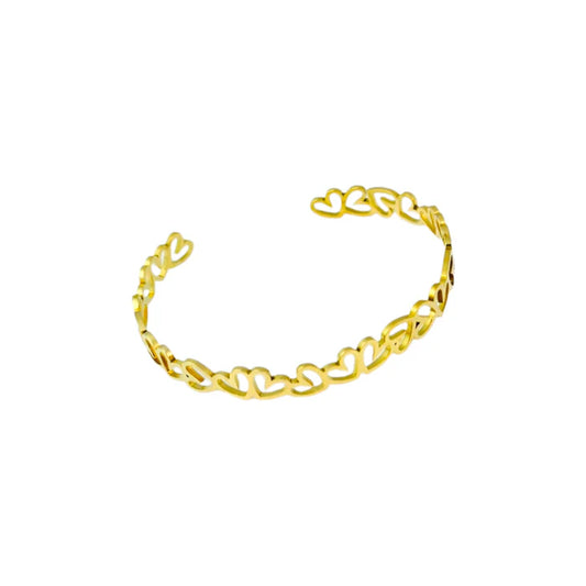 Open hearts bangle gold
