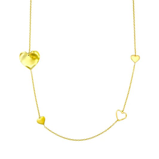 Open love necklace long gold