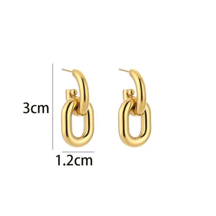 Earring oval chique gold