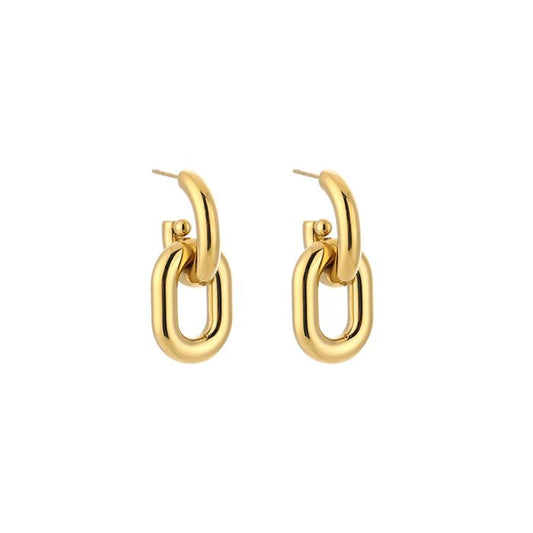 Earring oval chique gold