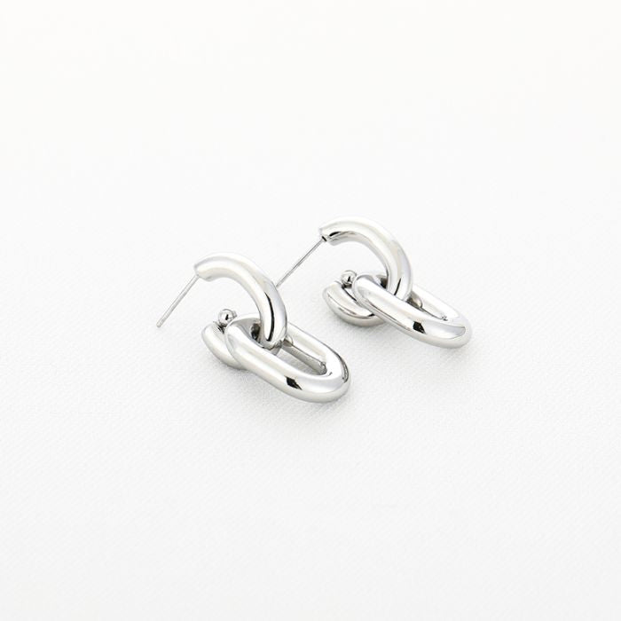 Earring oval chique silver