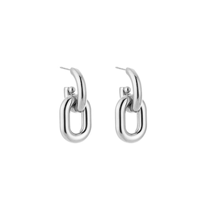 Earring oval chique silver