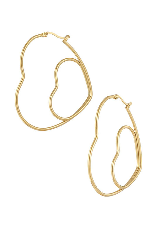 Pair of hearts earrings gold
