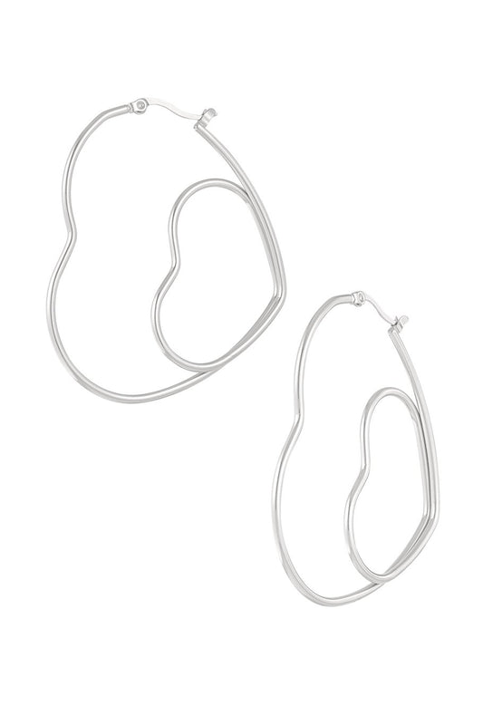 Pair of hearts earrings silver