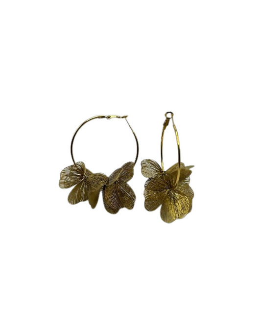 Flower power earrings medium gold