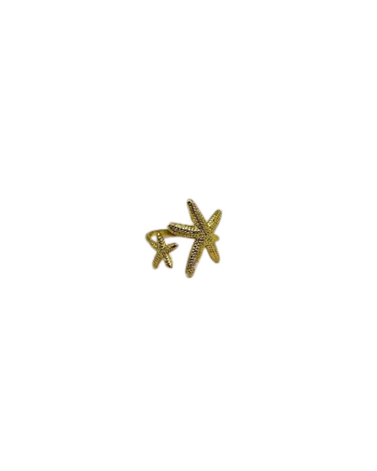 Double sea star ring gold