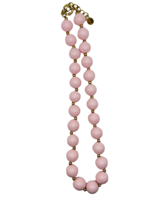 Beads necklace pink