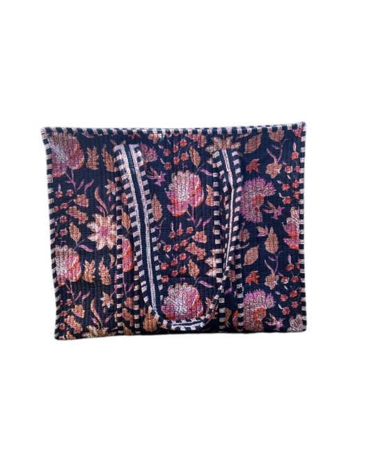 Many flowers shoulder bag blue