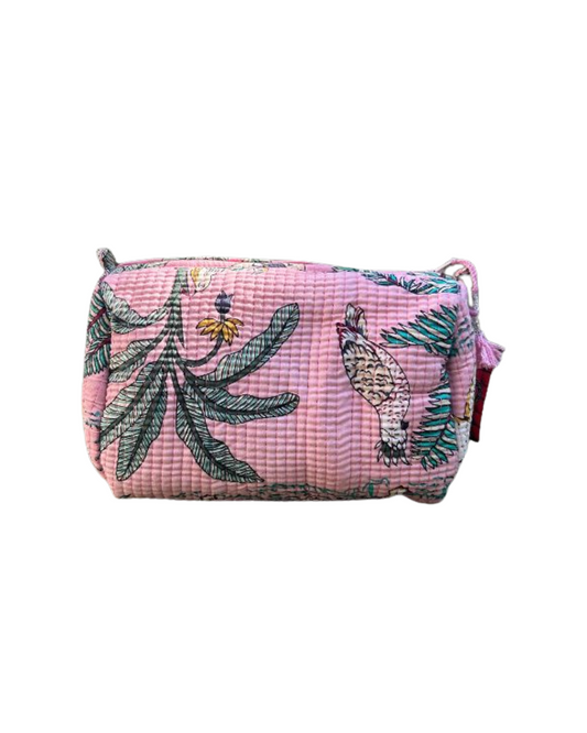 Tropical pink toiletry bag L