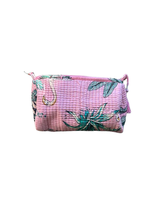 Tropical pink toiletry bag S