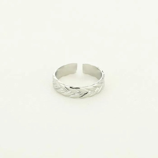 Rope ring silver
