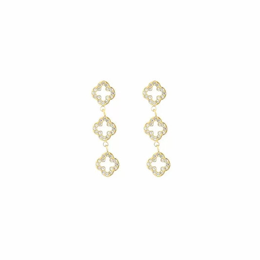 Shiny clover earrings gold